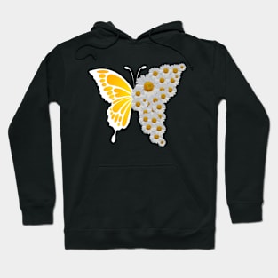 butterfly with the daisy flowers in spring Hoodie